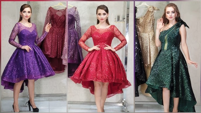فساتين سهرة قصيرة ج15 بالوان جميلة أحدث الموديلات