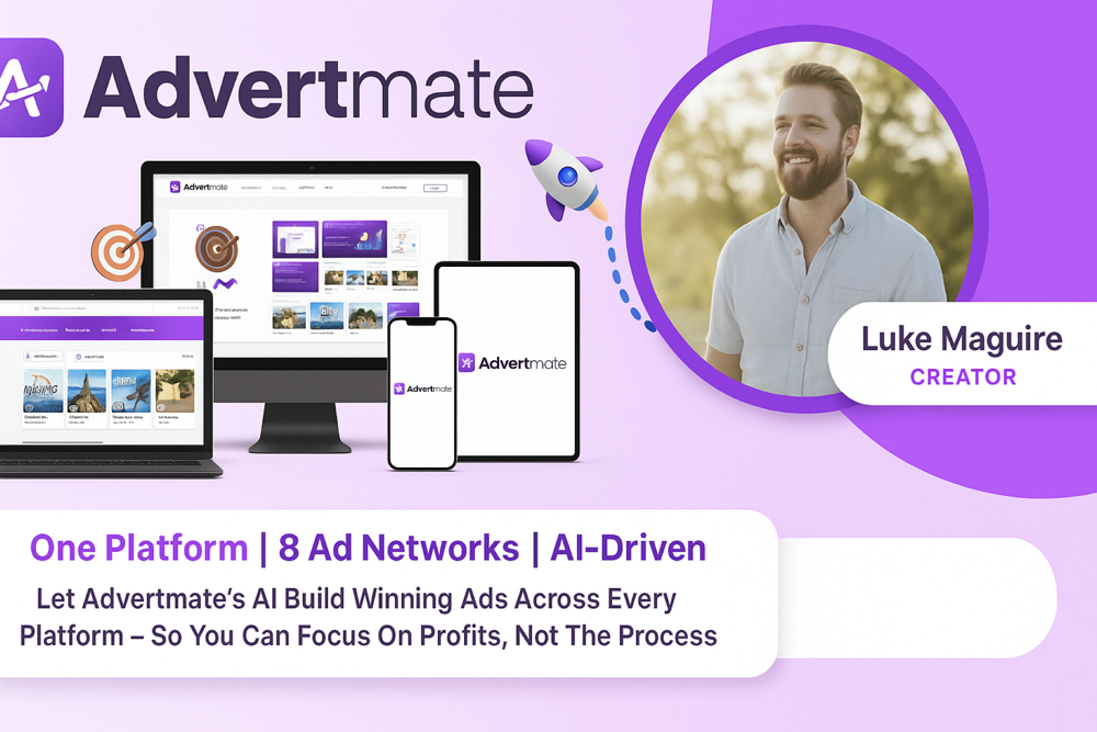Advertmate – AdvertMate أول محرك إعلانات مدعوم بالذكاء الاصطناعي، حيث يقوم بإنشاء الإعلانات وإطلاقها وتحسينها عبر 8 شبكات إعلانية رئيسية، دون الحاجة إلى تسجيل الدخول إلى مدير الإعلانات. أخيرًا، طريقة لعرض إعلانات أفضل من المحترفين، دون الحاجة إلى استخدام أي لوحة تحكم إعلانية. المنصة الوحيدة التي تحتاجها لإدارة إعلاناتك. يجمع AdvertMate مديري إعلانات فيسبوك، وإنستغرام، وتيك توك، ولينكد إن، وواتساب، وماسنجر، وجوجل، وبينج في لوحة تحكم موحدة. مراجعة AdvertMate والمكافأة + عرض توضيحي – عرض AdvertMate الإضافي – جميع روابط ترقية AdvertMate الثلاثة
