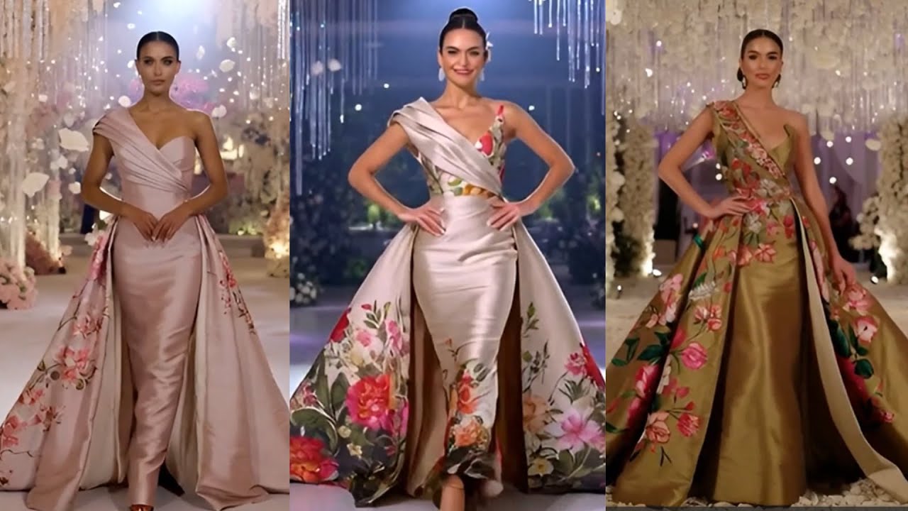 فستان شانتون فاخر وأنيق لإطلالة متألقة لضيوف حفل الزفاف.