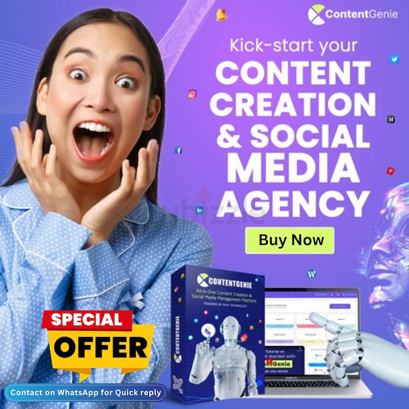 ContentGenie الإصدار 2 – أسرع حل لإنشاء المحتوى وإدارة وسائل التواصل الاجتماعي في العالم أصبح متوفرًا الآن… أنشئ ✓ جدوِل ✓ انشر محتوى أصليًا بنسبة 100% على حساباتك على وسائل التواصل الاجتماعي ومواقعك الإلكترونية في أقل من 60 ثانية… محتوى أصلي بمجرد كلمة مفتاحية | جدولة تلقائية فورية لمحتوى لمدة 365 يومًا.