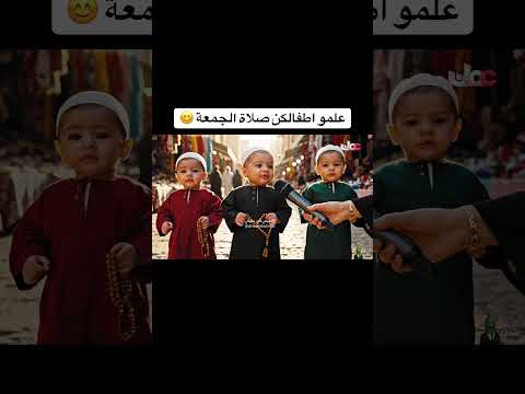 ثلاثة اطفال بعمر شهر ذاهبين للمسجد يصلو الجمعة 😨