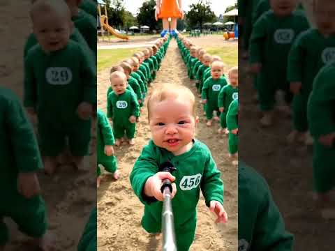 طفل رضيع داخل لعبة الحبار