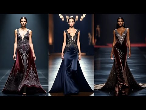 ملابس سهرة فاخرة – أزياء راقية من أسبوع الموضة.