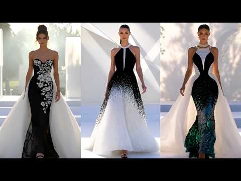 Black & White Couture Magic  Stunning AI Runway Show