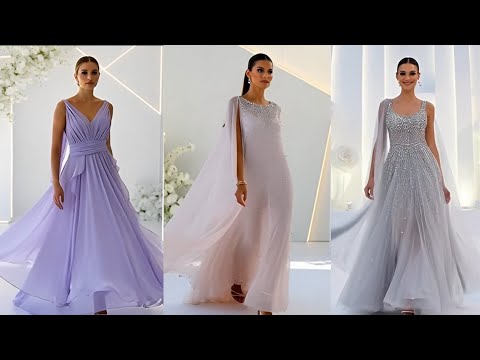 فساتين سهرة انسيابية بتصميم أنيق وفضفاض