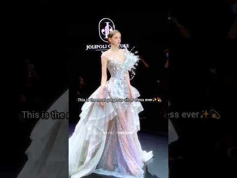 😇Goddess of silver dress✨️😍by jolipoli💗#fashion #runway #dress #shortvideos #viralvideo