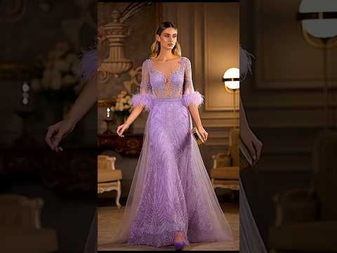 Lilac & Light Purple Evening Dresses | Elegant Fashion with Feather Details💜👗