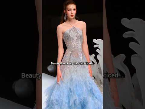 Beautiful Feather Dress🪶😍#fashion #runway #dress #shortvideo #viralvideo #couture #ytshorts