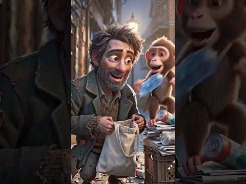 The monkey helped the man without thanks