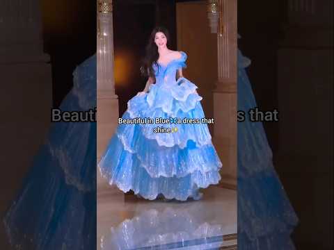 Beautiful in Blue🦋a dress that shines✨️#fashion #dress #runway #shortvideo #viralvideo #ytshorts